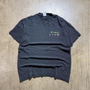 Vintage Xbox Live Delta Shirt Mens XL Black Double Sided Video Game Promo 2000s